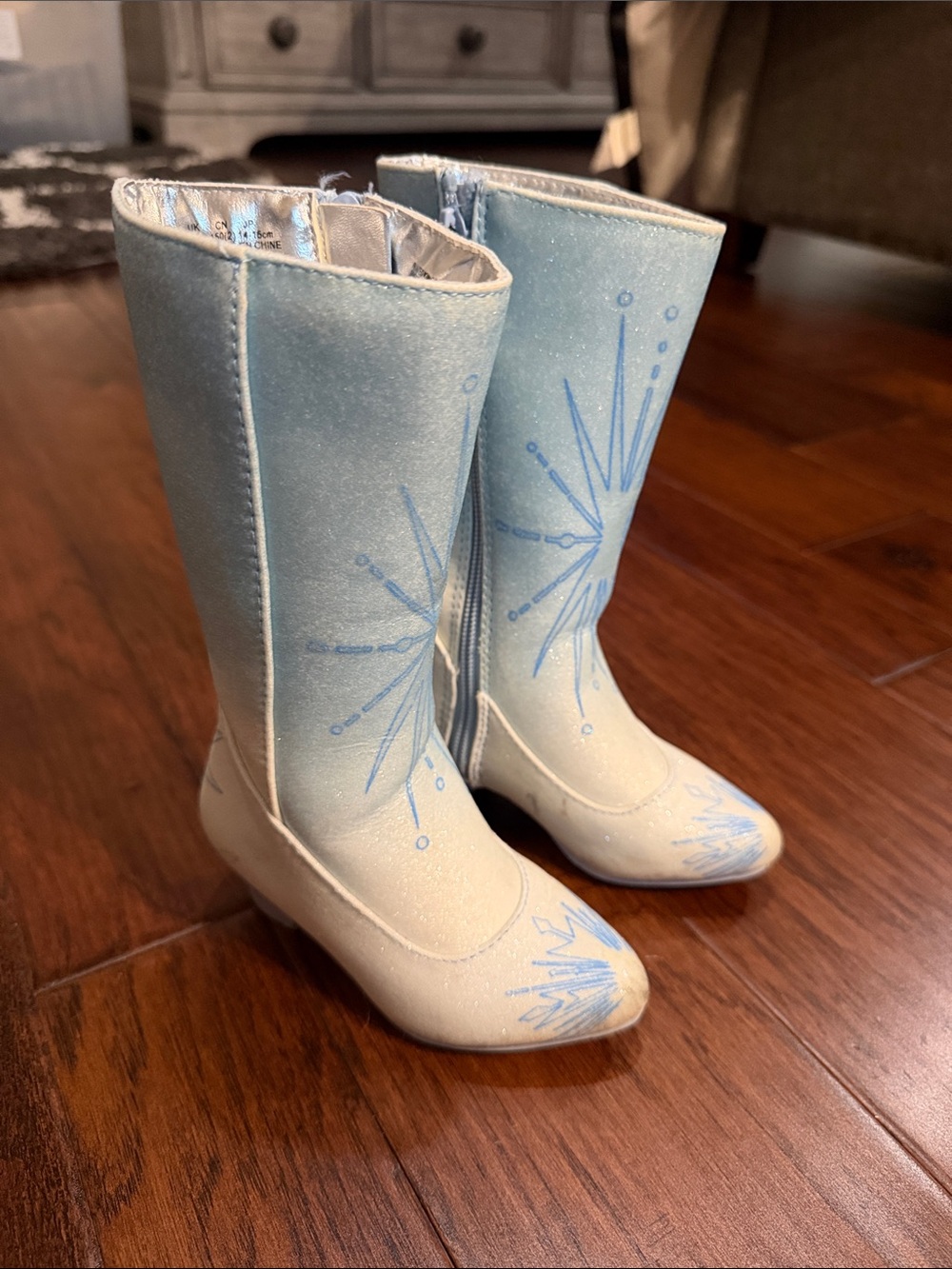 Disney Light Blue and White Girls' Snowflake Boots
